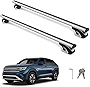 AUTOSAVER88 Roof Rack Cross Bars Compatible with 2017 2018 2019 2020 2021 2022 Volkswagen Atlas Crossbars, Raised Side Rail Needed Rooftop Aluminum Luggage Rack Cargo Carrier Bag Bike 150 LBS