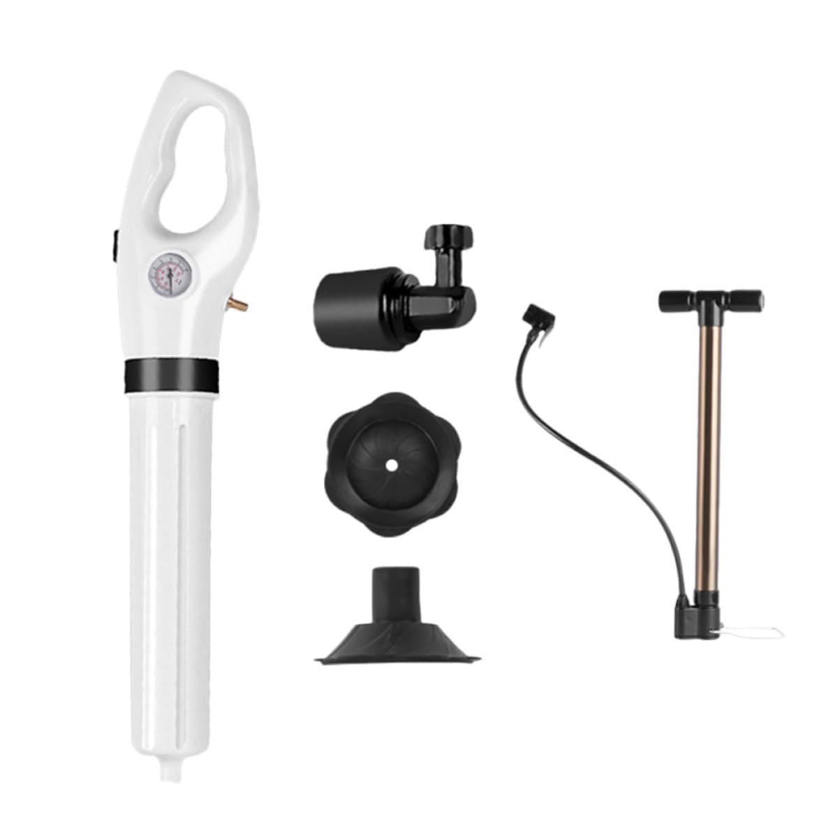 Desatascador Blanco Flexible Cabezal Giratorio de Inodoro | Plástico, Mango Ergonómico, Limpieza de Drenaje, Apto para Familias y Amigos, Ayuda Frente a Atascos Tuberías
