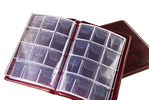 MC. Sammler Münzalbum Taschenalbum Sammelalbum für 96 Stück 2 Euro Münzen Aufbewahrung (Rot) Münzenalbum