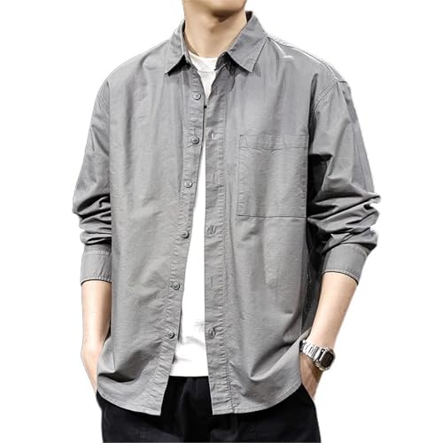 Chemise style japonais en coton vaste à manches longues pour les journées d'été