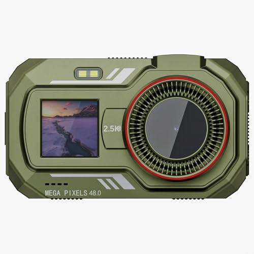 SMZhomeone 48 MP 2,5 K Dual-Screen-Digitalkamera, 7,6 cm (3 Zoll) Hauptdisplay und 3,8 cm (1,54 Zoll) Sekundärbildschirm mit WLAN-Konnektivität, verlängerter Akkulaufzeit und 256 GB Speicheroption