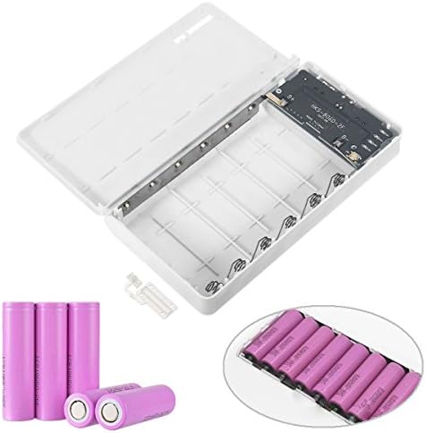 6x18650 Battery 2 Ports USB LED Display DIY Power Bank Case Charger Box for Xiaomi 6 iPhone 8 (Black)