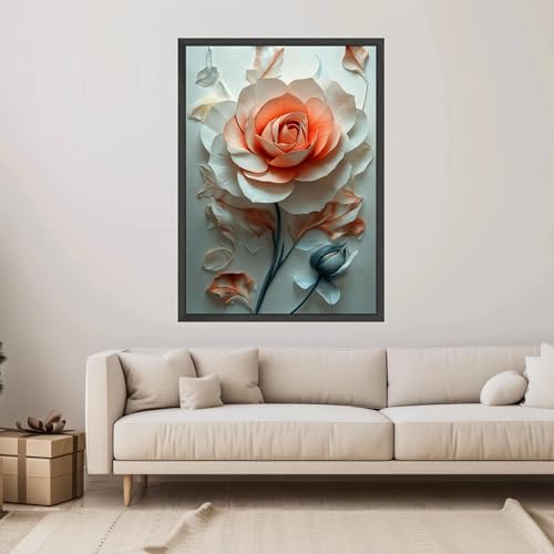 Tableau prêt à accrocher 80 x 110 cm déco fleurie - 2