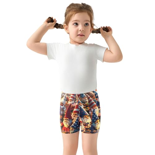Girls Biker Shorts Toddlers Cotton Under Skirt Shorts Floral 4th July Party Gnomes Summer Outfits 4t3