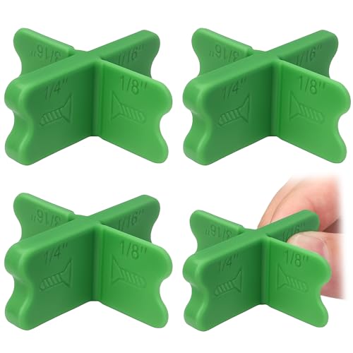Dexspoeny 4 Pcs ABS Deck Spacer Tool with 4 Thicknesses Deck Board Spacers(1/16', 1/8', 3/16', 1/4'), Durable Deck Board Fit for Pressure Treated Wood, Composite Decking, Porcelain, PVC, Hardwood
