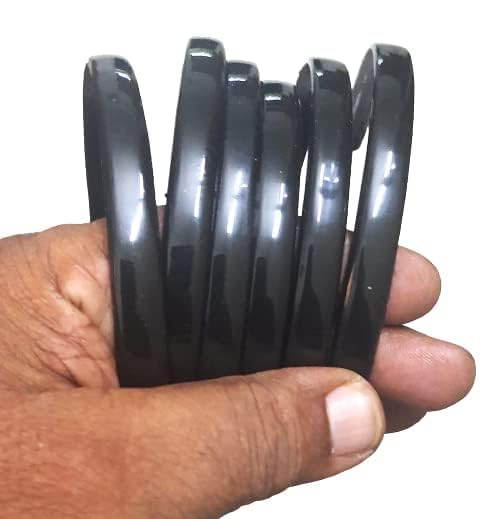 HivataHair Bands Medium Size 6 Pcs Simple Fashion Plastic Elastic Hair Bands Wavy Hair Comb Black Headband Teeth Comb Shine Hairband Hoop Hair Accessory For School Girls, Women Lady