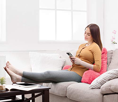Clara Clark Reading Pillow, Back Rest Pillow For Sitting In Bed With Arms For Kids & Adults - Premium Shredded Memory Foam Tv Sit Up Pillow - Medium, Light Pink #TOP7