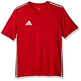 adidas Juniors' Core 18 Training Soccer Jersey Power Red/White, X-Large