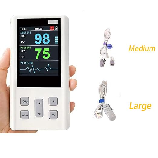 Caphstion Veterinary Animal Blood Oxygen Monitor SPO2 Handheld Pulse Rate Monitor with Small Probe for Pets