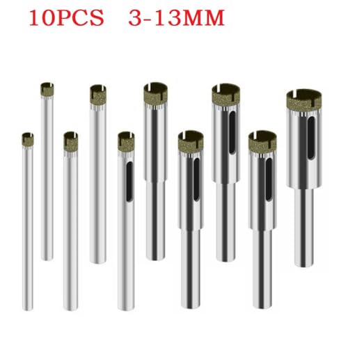 Set de 10 brocas para taladro con recubrimiento diamantado 3mm-13mm miniatura 2