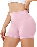 Runhit Spandex Shorts Women Biker Workout Gym Yoga Athletic Running Volleyball Booty Tummy Control High Waisted Soft Compression No See Through 3' S Light Pink