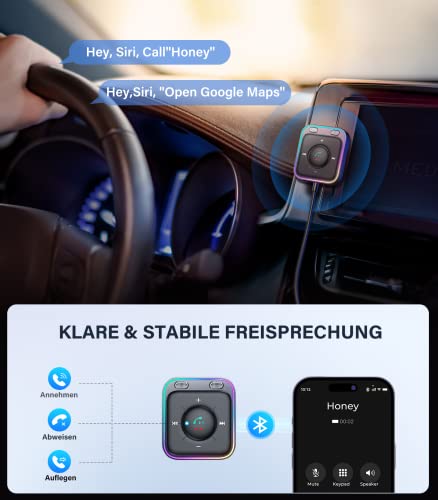 JOYROOM 2026 Aux Bluetooth Adapter Auto mit Freisprecheinrichtung,【Hi-Fi Stereo Audio】 USB Adapter【Plug & Play】 KFZ Bluetooth 6.0 Empfänger… – Ansicht 5