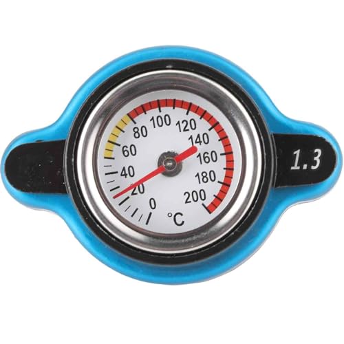 AUTOZOCO Tapa del radiador termostático, Tapón radiador con medidor, tapa sobrepresión radiador con termómetro, Tapa radiador alta compatibilidad, 1.3 bar