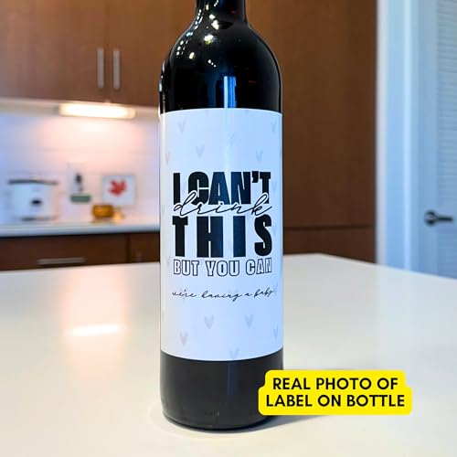 Image of Pregnancy Announcements Wine Labels, 8 Labels + 8 Due Date Stickers, Baby Announcement, Pregnancy Announcement Aunties, Pregnancy Reveal, Pregnancy Announcement Grandparents (Black and White)