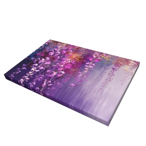 Toile abstraite fleur violette pour habiller un mur vide
