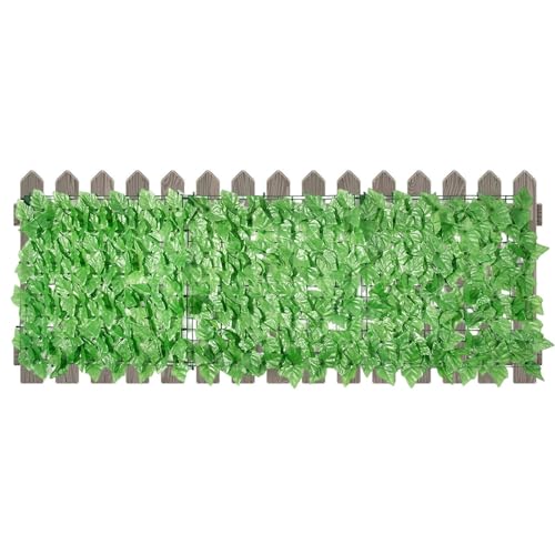 Yiohejy Telón de fondo de hojas verdes, setos de plantas de hoja de uva falsa, pantalla de valla de privacidad de hojas verdes, paneles con protección UV, decoración de vid para balcón, valla, jardín