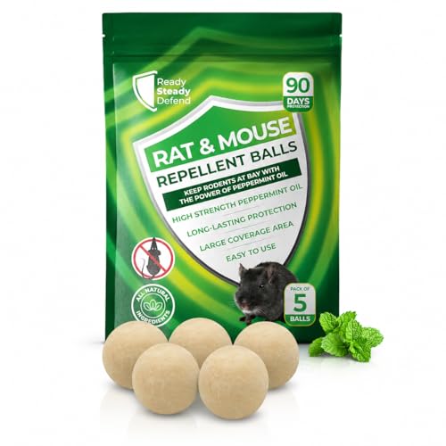 Rat & Mouse Repellent Balls - 5 Pack | Peppermint Oil Mice...