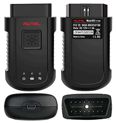 Autel MaxiVCI V100 Bluetooth Vehicle Communication Interface OBD Scanner Comprehensive Diagnostics Work with MS906BT, MK906BT, MS906TS, MK908, MS908, MS908S Pro, MS908 Pro, MK908P, MaxiSYS Elite