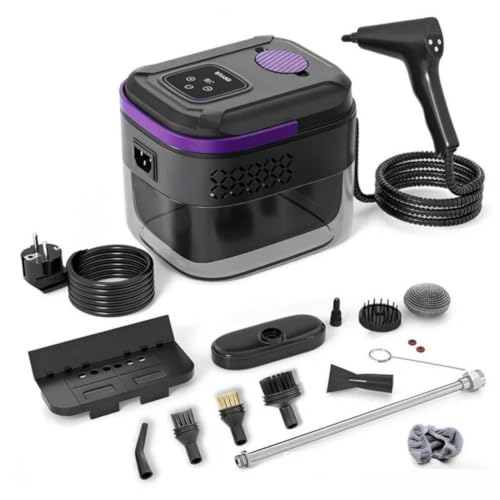 GBUGRYZ Limpiador a Vapor de 1700ML, Ajustable en 6 Niveles y Calentamiento en 15s, Campana extractora portátil de Mano Anti-Secado, para hogar, Azulejos, detallado de Coches