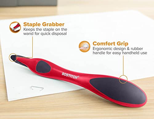 Image of Bostitch Office Bostitch Professional Magnetic Easy Staple Remover Tool 3 Pack Red Colored Staple Puller Stick
