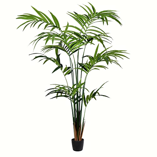 Vickerman Everyday 8' Tall Artificial Potted Kentia Palm Tree - Lifelike Home or Office Decor...