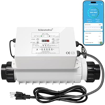 WiFi Salt Chlorine Generator, Westaho Salt Chlorination System with APP Remote Control, USA Titanium Cell, Designed for In-Ground Pools Up to 40,000 Gallons