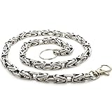 Portmonee Kette aus Edelstahl ✅ Kettenstärke: 8 mm Ketten Längen: 63 cm Silber