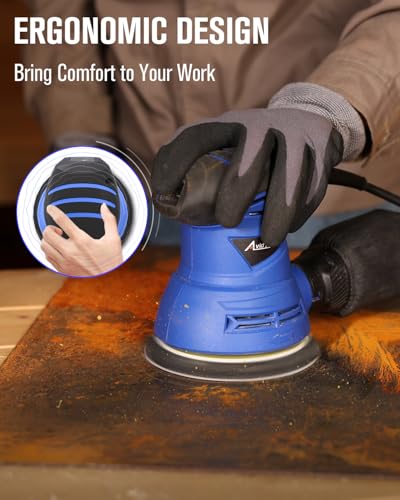AVID POWER 5 Inch Orbital Sander, 12000 RPM Electric Sander Tool, Random Orbit Sander for Woodworking, 12 Pcs Sandpapers and Dust Collection Bag thumbnail 6