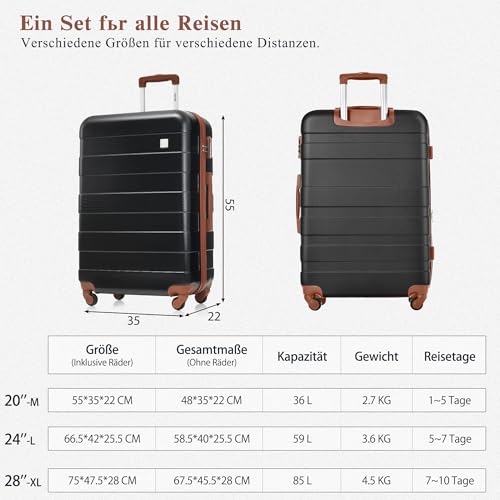 Image of Merax 3 Piece ABS Hardshell Luggage Sets Spinner Wheel Suitcase TSA Lock Suit Case