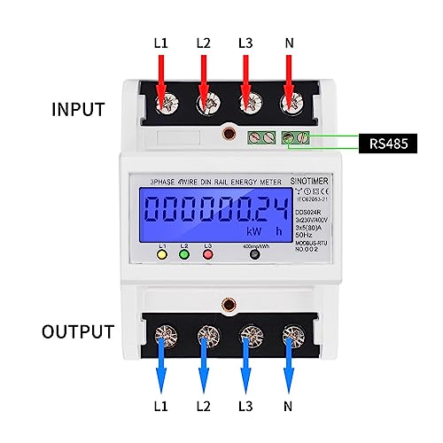 Compteur d'énergie triphasé pour tableau électrique résidentiel et atelier 380V AC - 2