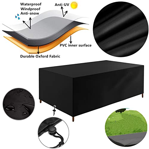 Housse de protection rectangulaire imperméable bâche table de jardin extérieure - 3