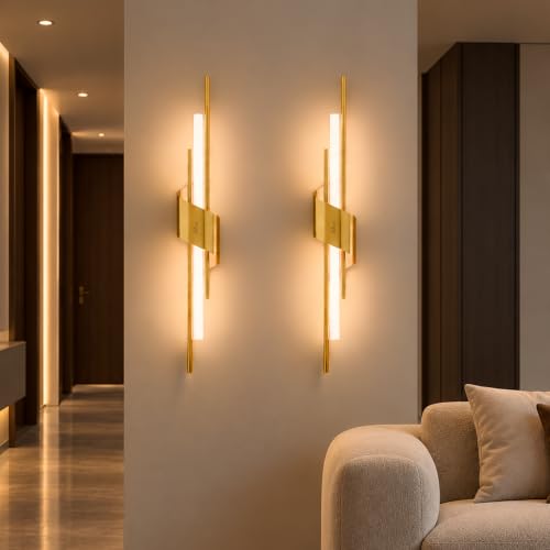 Image of Murphy Auric Twist 12W Decorative LED Wall Lamp | Warm White Wall Light | Premium Gold Finish | Modern Wall Sconce for Living Room, Bedroom & Hallway | 2 Year Warranty | Pack of 2