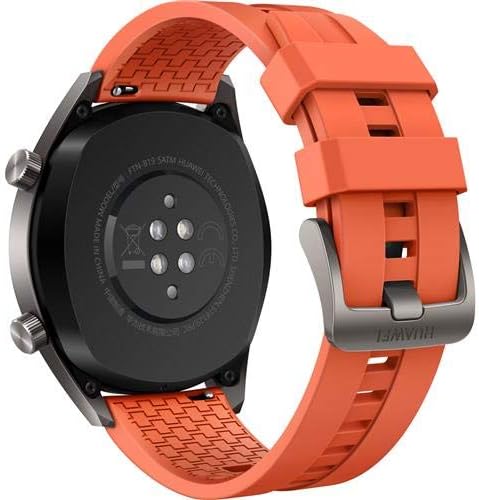 HUAWEI Watch GT smartwatch with orange band, back view