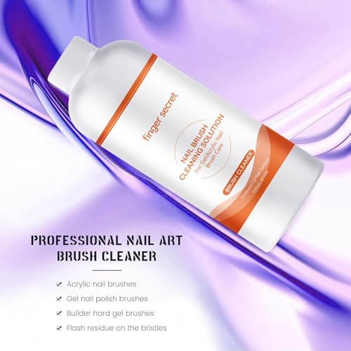 Image of Nail Brush Cleaner & Revitalizing Solution - Fast-Acting Cleaner for Acrylic Brushes, Airbrushes, Gel Nail Brush,Art Brushes & Nail Tools - Restores Softness and Extends Brush Life120ml