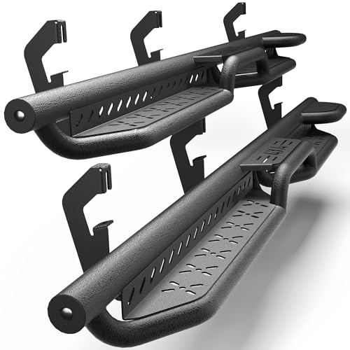 Running Boards Crew Cab Two Raised Side Step Compatible with 2007-2018 Chevy Silverado & GMC Sierra 1500, 2007-2019 Chevrolet Silverado & GMC Sierra 2500HD 3500HD(4 Doors Only)