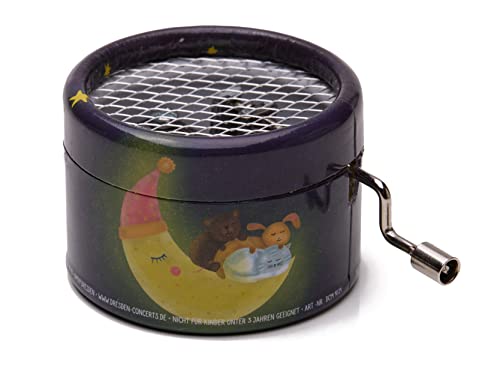 Spieluhr mit dem beliebten Abendlied DER MOND IST AUFGRGANGEN (Kurbelwerk, Mini-Drehorgel, Spieldose, Musik Box) schönes Geschenk mit sichtbarer Walze und abgedruckter Liedstrophe Cover