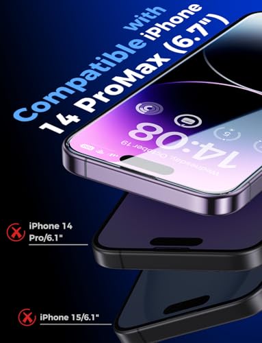 MAGIC JOHN 2 Pack for iPhone 14 Pro Max 6.7 inch Tempered Glass Screen Protector, Auto Dust-Elimination Installation, Bubble Free, Dynamic Island Compatible, HD Clear, Easy Installation - image 2
