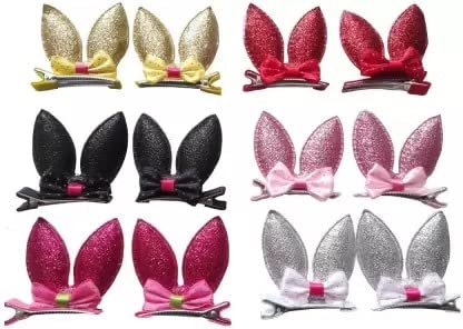 DENICRAAS Rabbit Ear Shaped Fabric Hair Clips for Girls Hair Clip Hair Bow Clips Toddlers Baby Girls Glitter Barrettes for Kids Teens RANDOM COLOUR (PACK OF 6 PAIR) (B0B88YK4FZ) Amazon Price History, Amazon Price Tracker