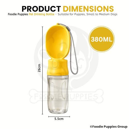 Image of Foodie Puppies Portable Dog Water Bottle, (530ml,18Oz) Color May Vary | Leak-Proof Easy Squeeze Pet Water Dispenser with BPA-Free Drinking Cup | Walking, Hiking, Travel & Road Trips