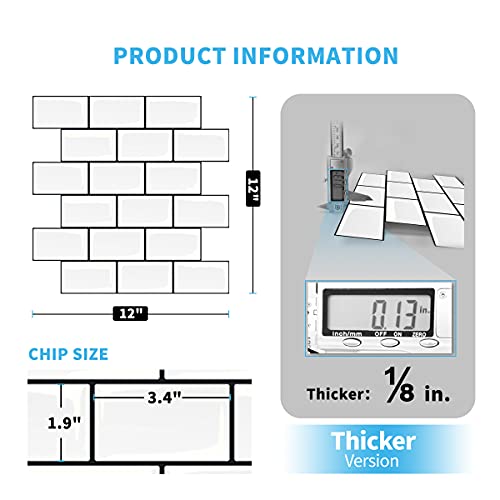 Art3d Peel and Stick Backsplash Tile for Kitchen Stick on White Subway Tiles (10 Tiles, Thicker Design) by Art3d - Image 3