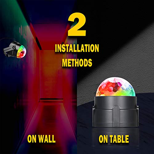 Apeocose 2 Pack Disco Ball Disco Lights-Party Lights Sound Activated Storbe Light With Remote Control DJ Lighting,Led 3W RGB Light Bal, Dance lightshow for Home Room Parties Kids Birthday