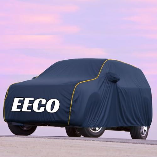 Image of Kayme UltraShield All Weather Premium eeco Car Cover 6-Layer Waterproof Fabric, UV & Heat Reflective - Rain, Sun & Dust & Bird‐Dropping Resistant, Indoor /Outdoor Full Body Protection - Blue