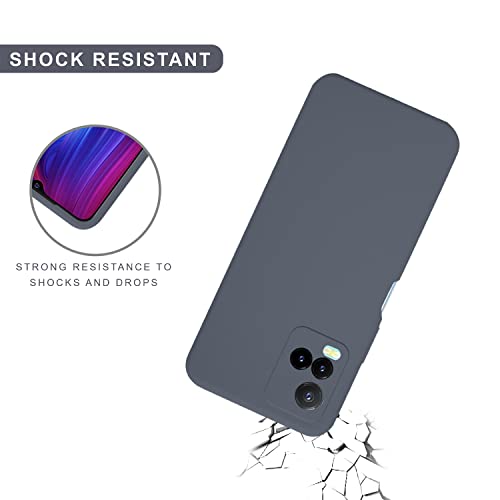 Image of SPRIG Compatible with VIVO Y33s Phone Liquid Silicone Cover Premium Back Cover Drop Tested Shock Proof Mobile Case for Men, Women, Boys and Girls with Camera Protection (Charcoal Grey)