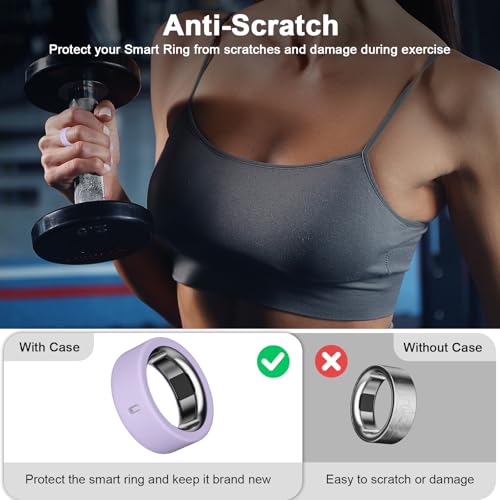 Image of 10 Pack Ring Cover Compatible with Oura Ring Gen 4 /4 Ceramic, Oura Ring Gen 3 Horizon /Heritage, Support Charging with Cover on, Anti-Scratch Elastic Silicone Ring Protector for Men Women Working Out