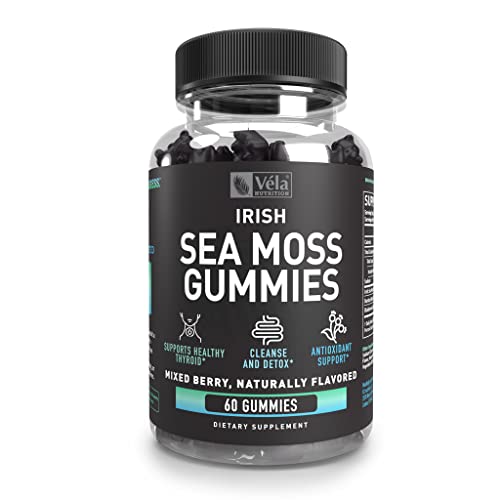 VÃ©la Irish Sea Moss Gummies | 3,000mg per Serving | Burdock Root & Bladderwrack | 60 Gummies | Non-GMO, 3rd Party Tested
