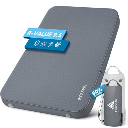 Hikenture 4" Self-Inflating Double Sleeping Pad, R-Value 9.5