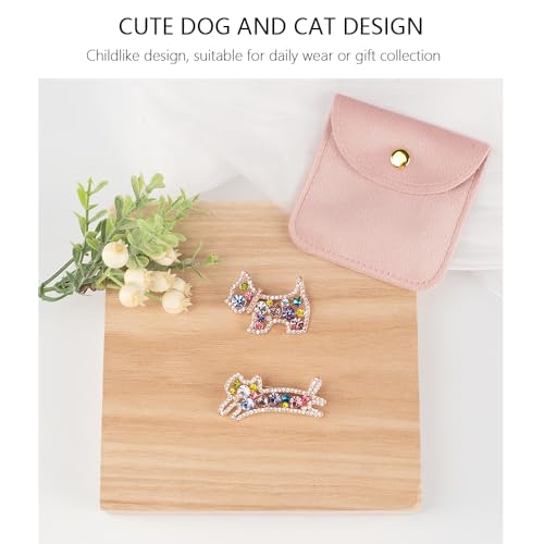 Image of Colorful Crystal Dog Brooch for Women Cute Rhinestone Pin for Women Silver Plated Fashion Cute Colorful Crystal Animal Dog Brooch Lapel Pin