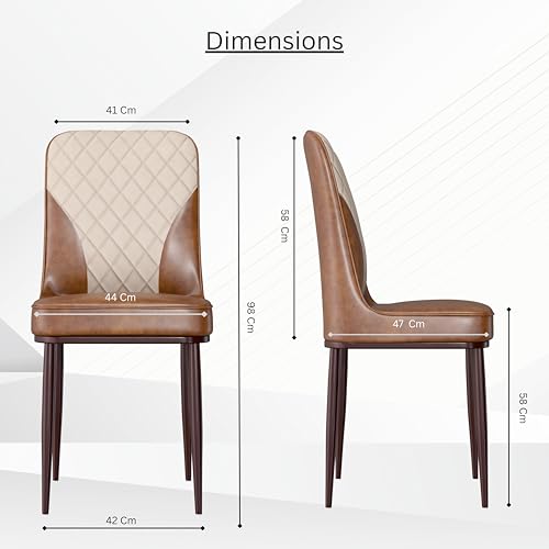 Image of Jewel Premium Velvet Dining Chair with Strong Metal Legs, Cushioned Seat, Chair for Dining, Living Room, Bedroom & Balcony (Saddle Cream)
