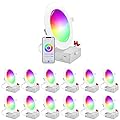 LUXRITE 12-Pack 6 Inch Smart LED Recessed Lighting, RGBW Color Changing, WiFi App and Voice Control, Compatible with Alexa and Google Home, No Hub Required, 13W 1000LM, CRI 90, IC Rated, Wet Rated