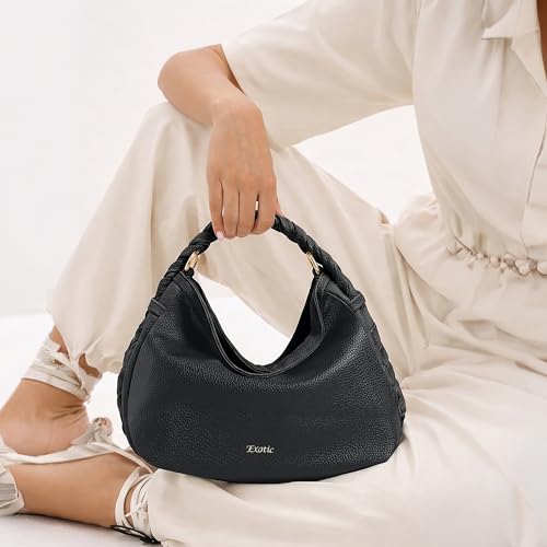 Image of EXOTIC Luna Braided Sling Bag for Women | Soft Structured Hobo Bag | Adjustable Strap | Multi Pocket | Elegant Everyday Purse